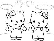 coloriage hello kitty et mimi